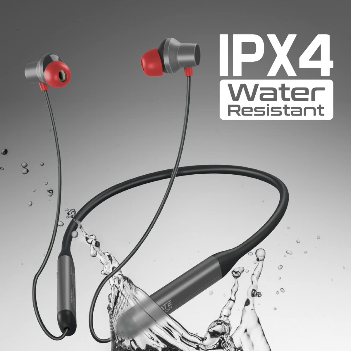 Promate Wireless Neckband Earphones, HD Active Noise Cancelling Bluetooth Earphones with Anti-Slip Neckband, Lightweight Design, IPX4 Sweat-Resistance and 35H Long Playtime for iPhone 14, Velcon Black