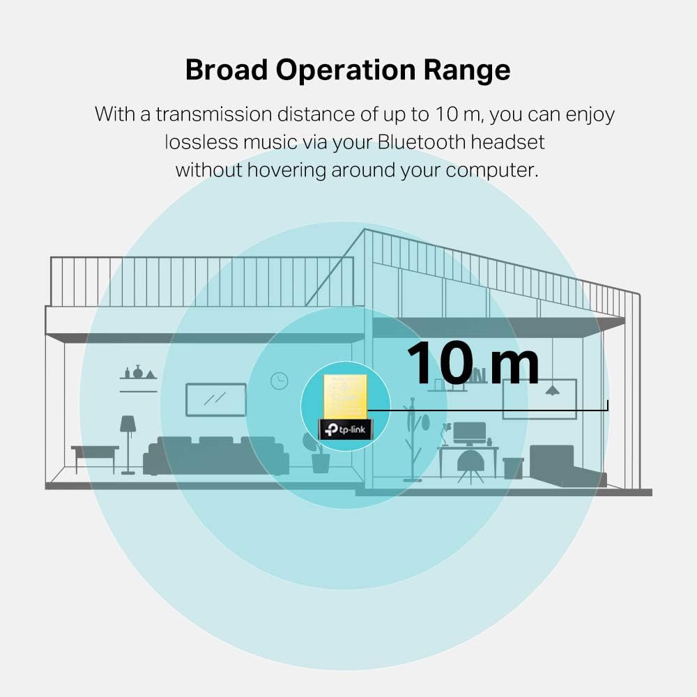 TP-Link UB400 USB Bluetooth Adapter for PC, 4.0 Bluetooth Dongle Receiver Support Windows 10/8.1/8/7/XP for Desktop, Laptop, Mouse, Keyboard, Printers, Headsets, Speakers, PS4/5, Xbox Controllers