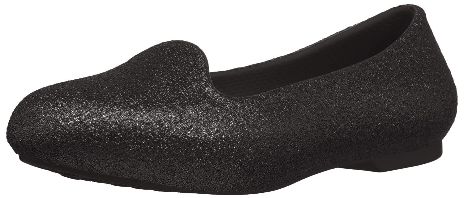 Crocs Eve Sparkle Glitter Embellished Pointed Toe Ballerina Shoes for Girls 31-32 EU