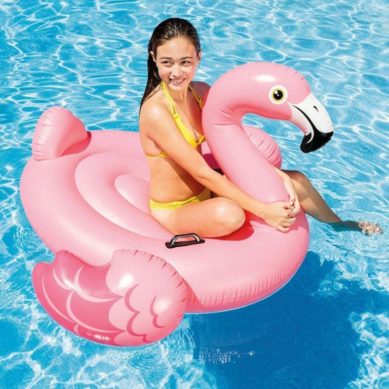 Intex Inflatable Flamingo Ride-On, Pink, 57558, 1.78 x 1.35