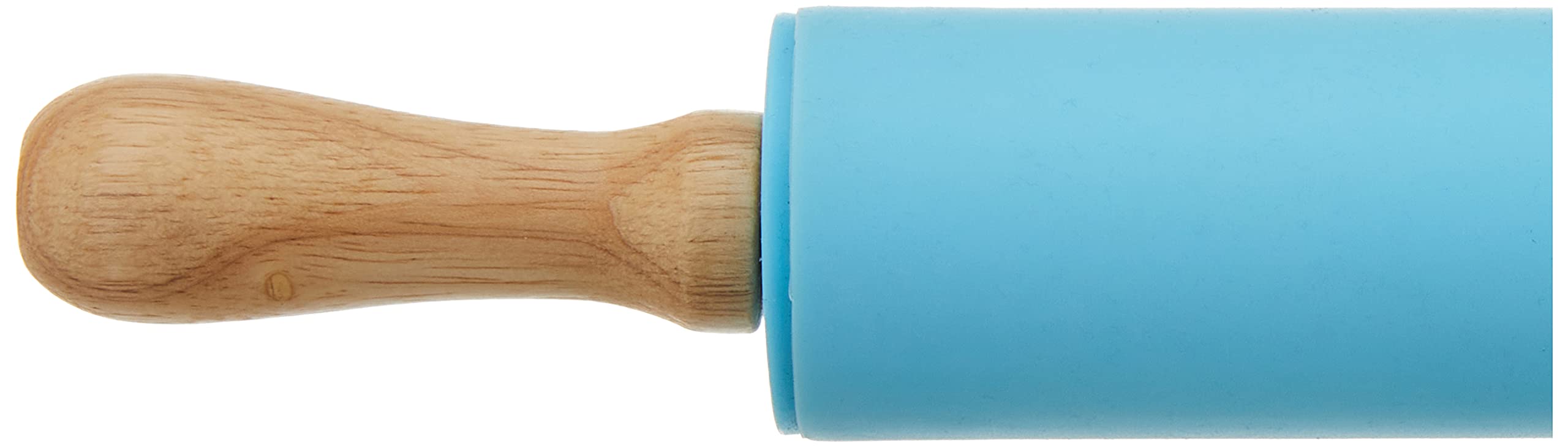 Silicone hy80-10 dough baker roller with wood handle 45 * 6cm - blue