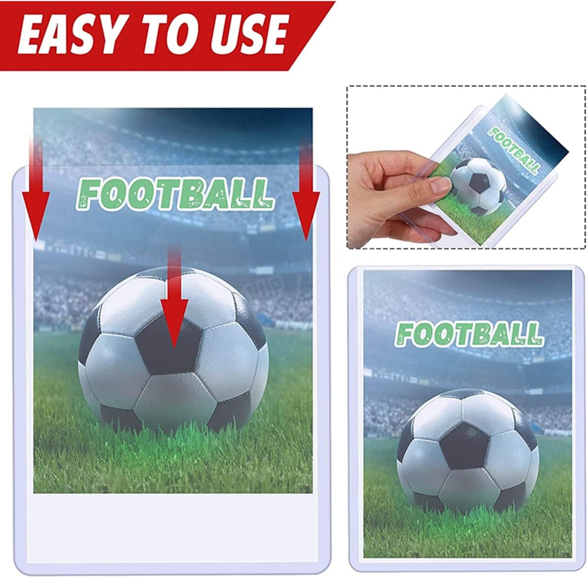50 Packs Trading Card Holders, Hard Plastic Card Sleeves Fit for Standard Baseball Game Sports Cards, 3X4 Inch Clear Card Protectors