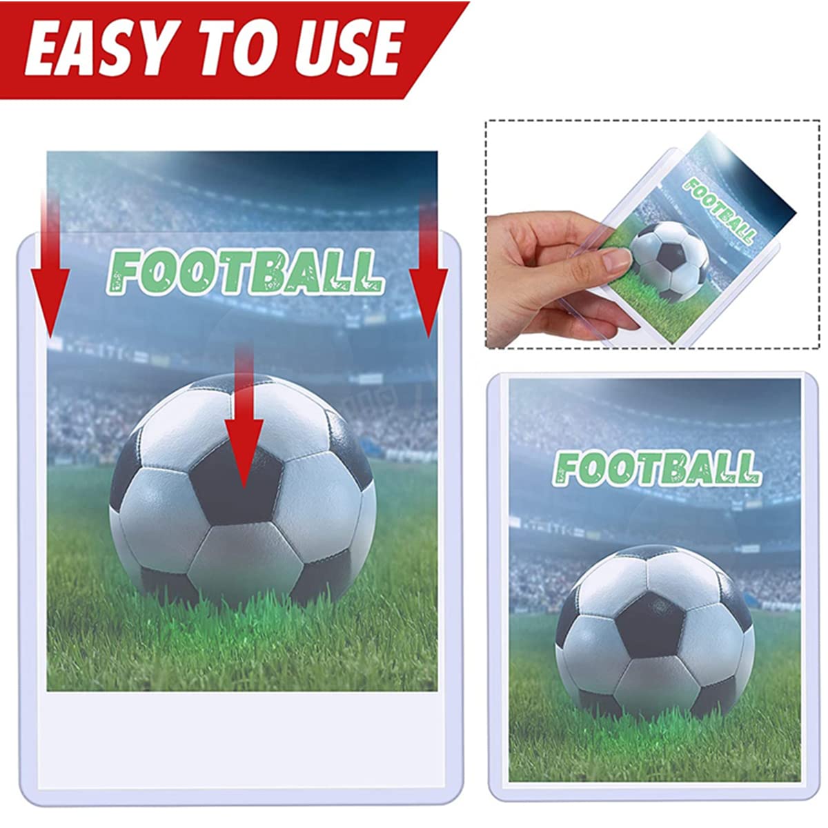 50 Packs Trading Card Holders, Hard Plastic Card Sleeves Fit for Standard Baseball Game Sports Cards, 3X4 Inch Clear Card Protectors