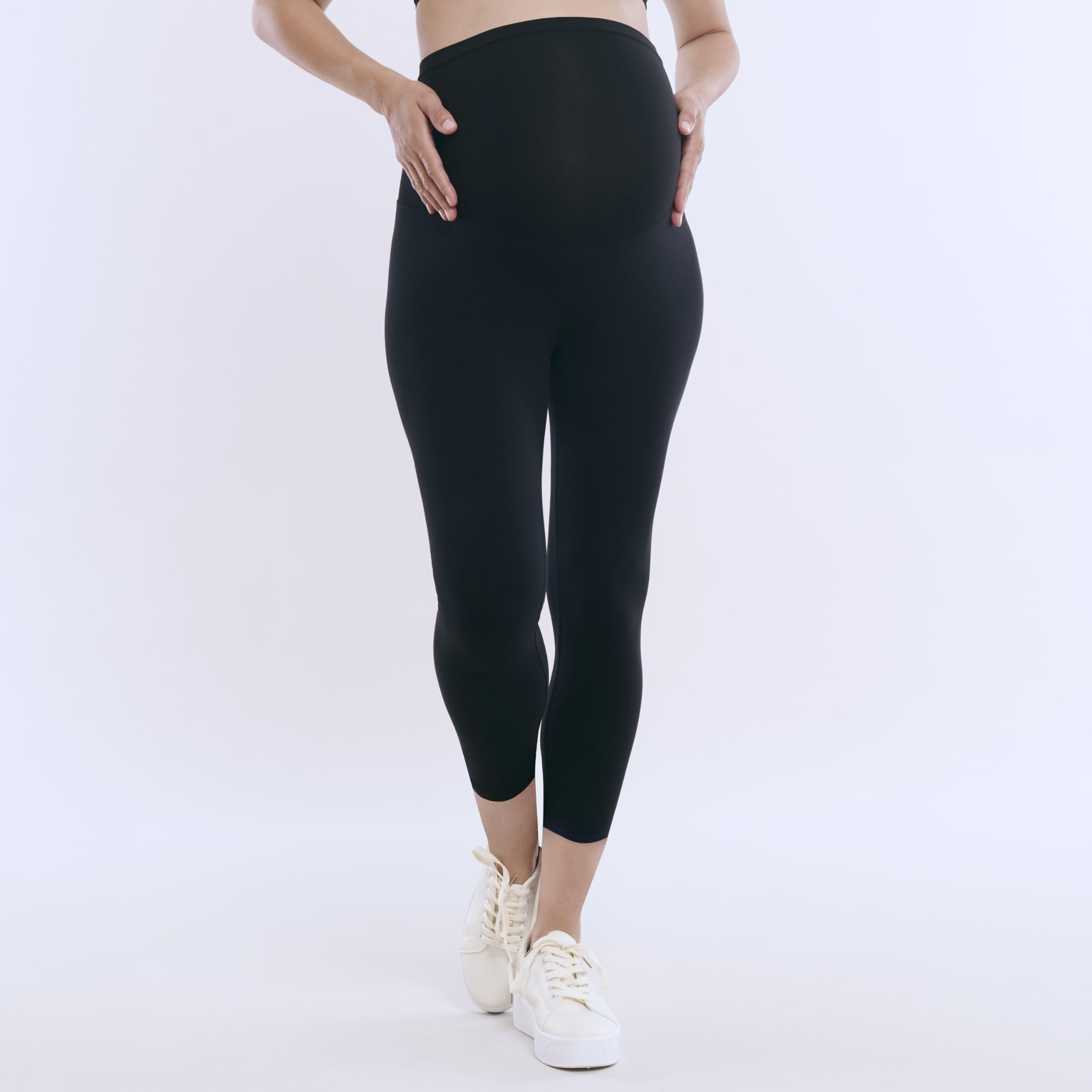 Motherhood Maternity Women's Essential Stretch Crop Length Secret Fit Belly Leggings Leggings