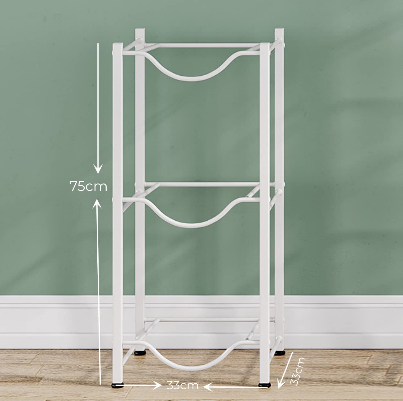 SKY-TOUCH 3 Tier Water Jug Rack, 5 Gallon Water Bottle Holder Heavy Duty Water Bottle Stand Storage for Kitchen Home and Office Easy To Assemble White
