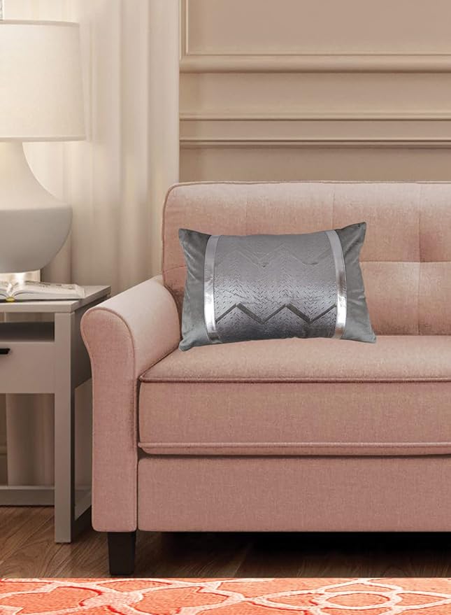 Home Town Print Polyester Silver Cushion With Filler,30X50cm