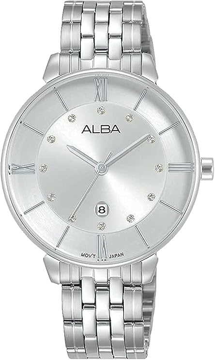 Alba Watch for Women, Quartz Movement, Analog Display, Silver Stainless Steel Strap-AH7AE1X