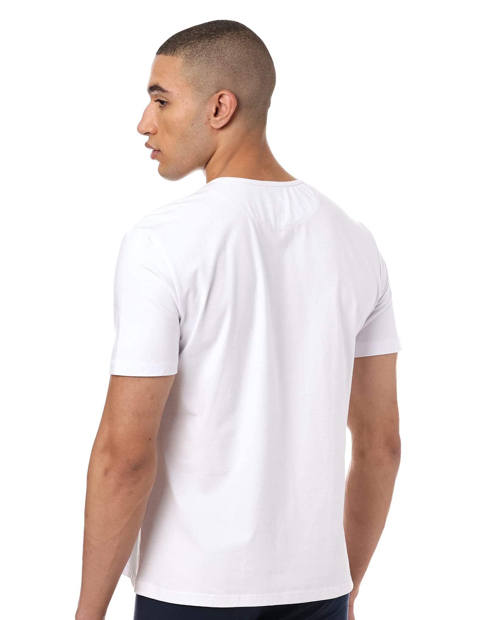 Knight Men's Cotton Active V-Neck Shirt - White (Size: S)