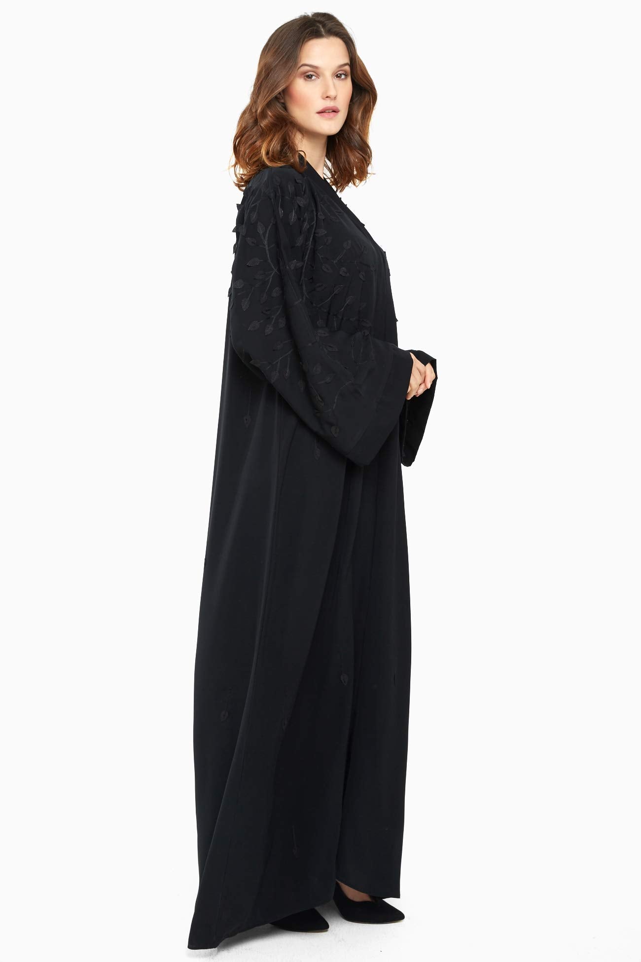Nukhbaa Womens Premium Abaya Made With Fine Fabric, Comes Matching Hijab AJ716A Abaya