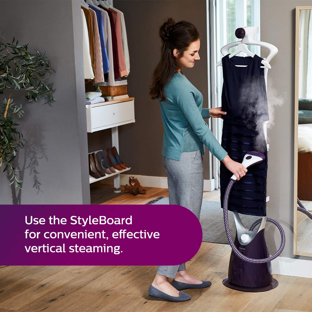 Philips Vertical Garment Steamer Comforttouch Plus, Purple, 1.8 Litre, Gc558/36,, 1800 ml -