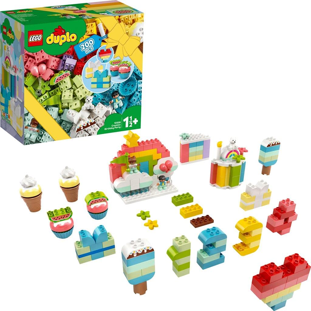 LEGO DUPLO Classic Creative Birthday Party 10958 Building Toy (200 Pieces)