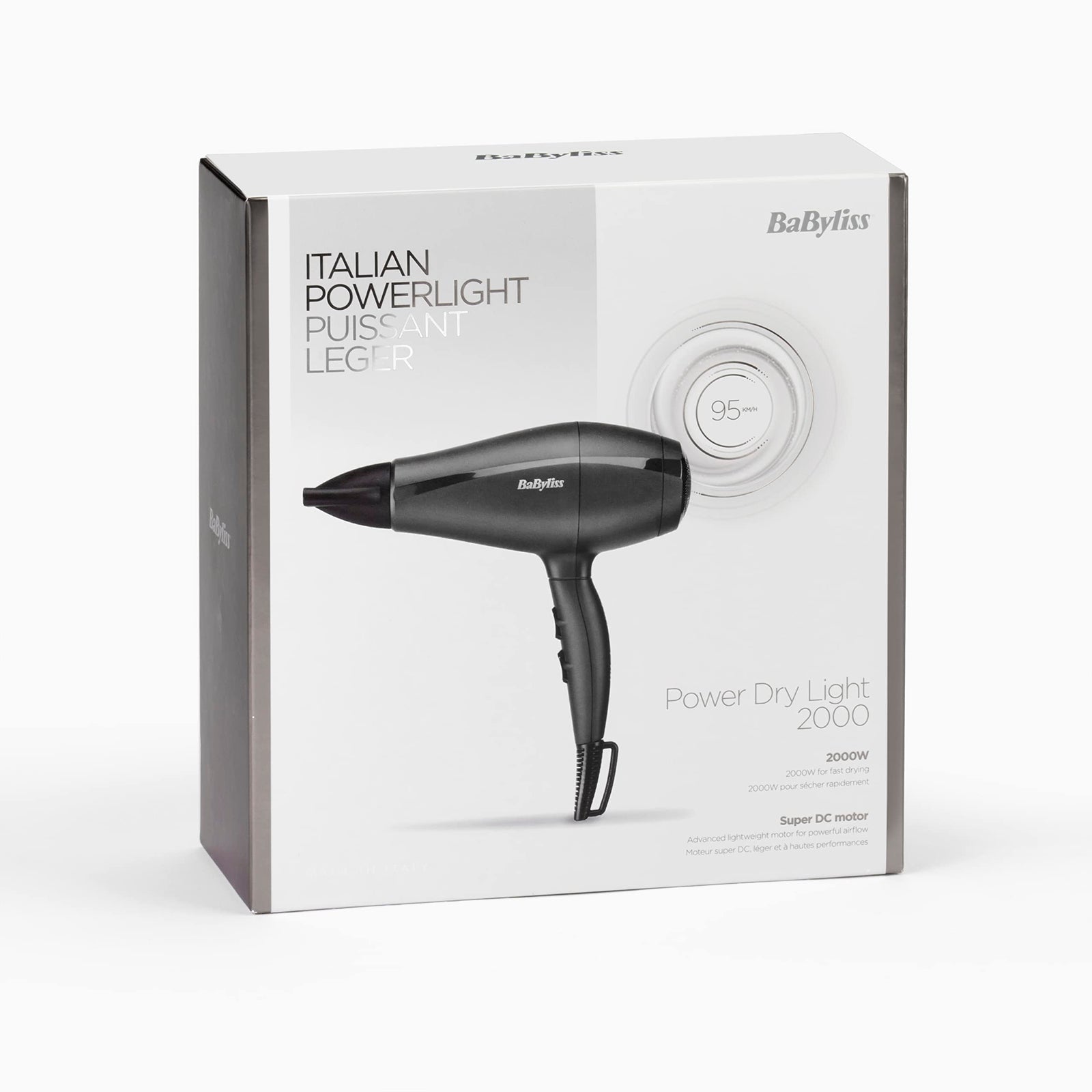 BaByliss Italian-made Hairdryer| 2000w Performance With High Torque Motor | Adjustable Speed Settings & Lightweight & Portable | Professional-grade Results With Italian Made Quality| 5910SDE(Black)