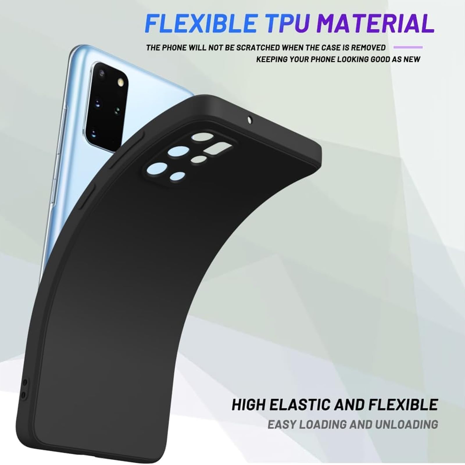 Silicone Cover Case Cover for Samsung Galaxy S20 Plus Thin with Camera Protection Soft Interior Slim Fit Flexible Phone Case (for Samsung Galaxy S20 Plus-Black)