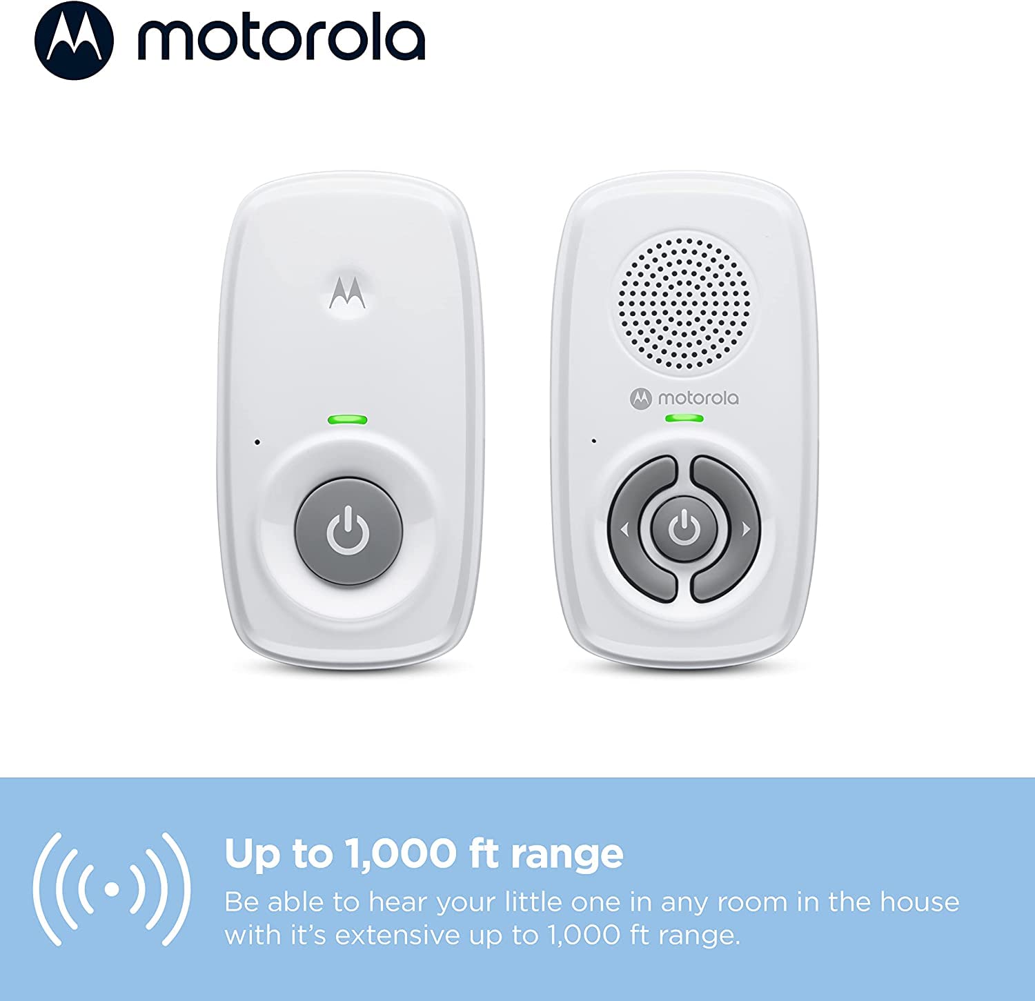 Motorola Nursery Digital Audio Baby Monitor with High Sensitivity Microphone for Infants/Kids-White