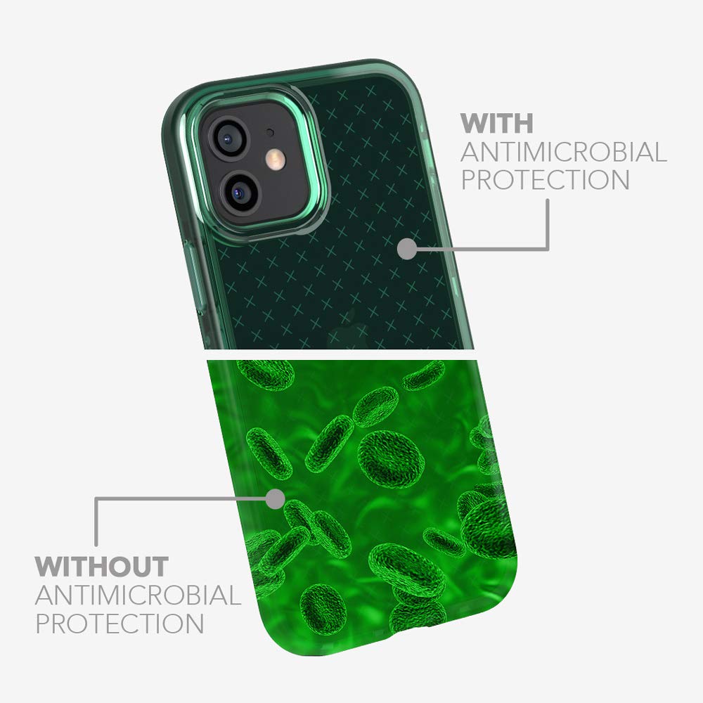 Tech21 Evo Check Phone Case for Apple iPhone 12 and Pro 5G with ft Drop Protection, Midnight Green