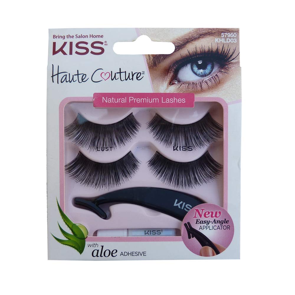 Kiss Haute Couture Eyelashes Duo Pack With Applicator Khld03, 2 Pair