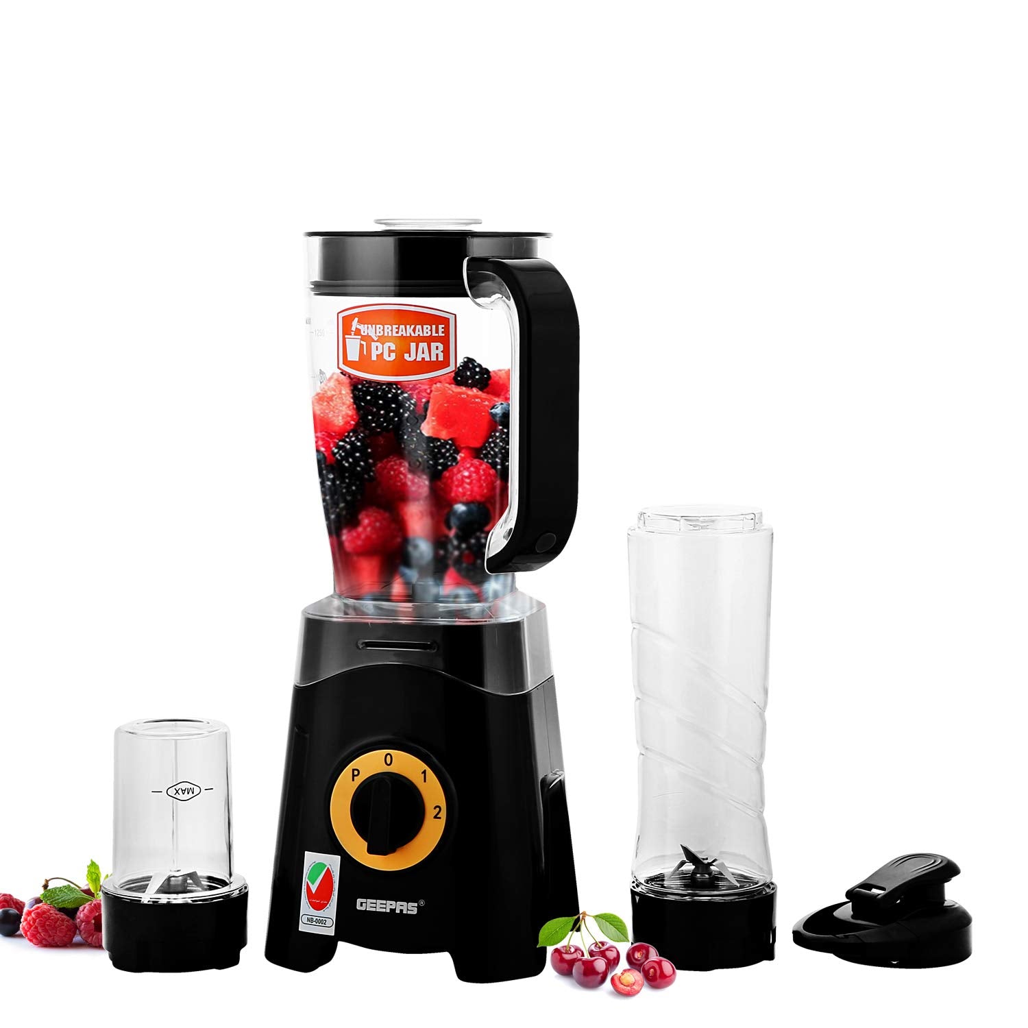 GEEPAS 3-in-1 Super Blender GSB44033 | 2 Speed and Pulse Function | | 1.5L & 500ml BPA Jar