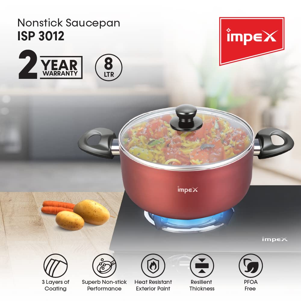 Impex ISP 3012 8 liter Non-Stick Biriyani Pot with Induction Base