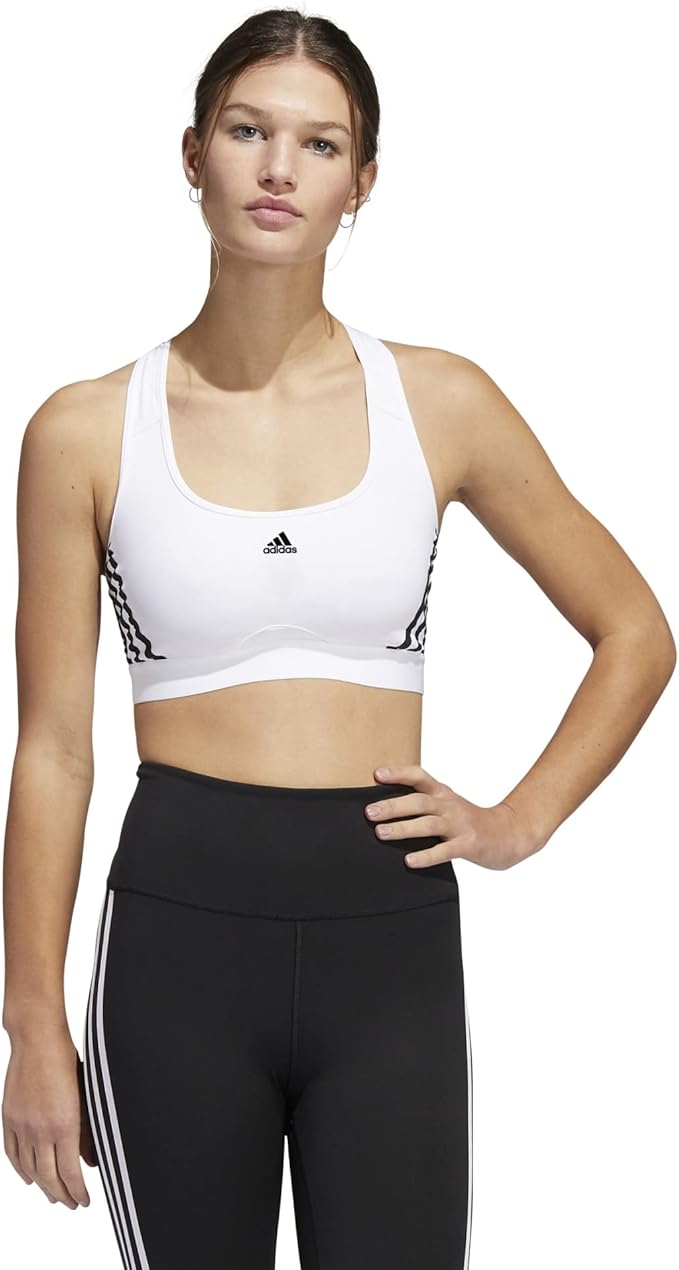 Adidas powerreact training medium-support 3-stripes bra training bra for women