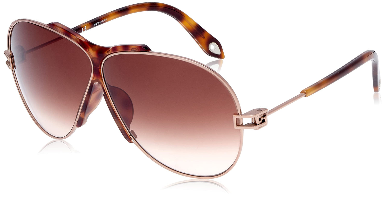 GIVENCHY Gradient-Lens Tortoise-Shell Pattern Aviator Sunglasses for Women - Brown