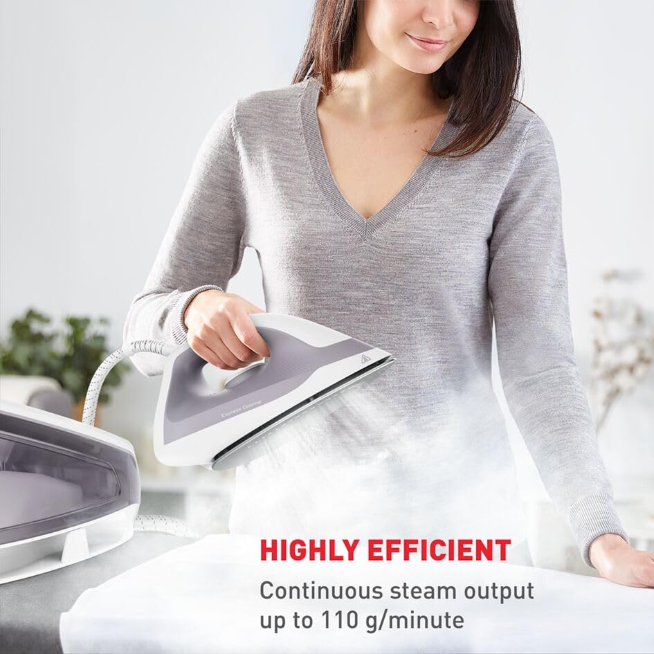 TEFAL Steam Generator Iron | Express Optimal Steam Station |2200W |5.3bars,250g/min,110g/min |ceramic soleplate | SV4111M0