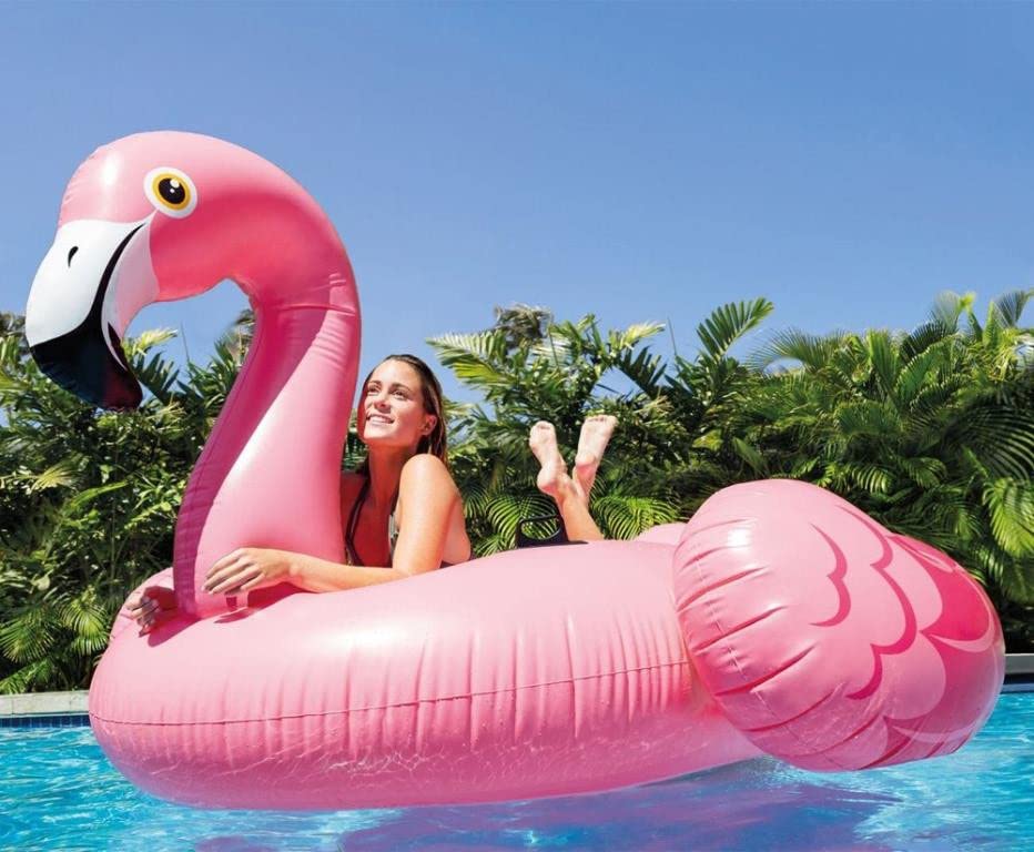 Intex Inflatable Flamingo Ride-On, Pink, 57558, 1.78 x 1.35