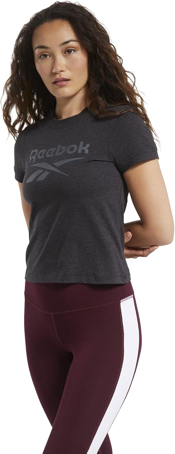 Reebok FU2239 Texture Logo Tee T-Shirt for women - Black :XS