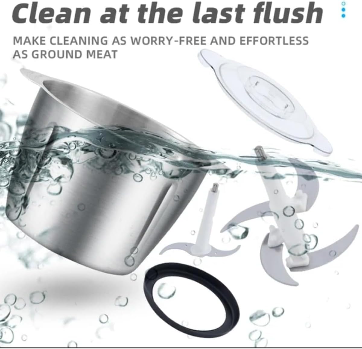 Powerful 3L Electric Meat Grinder, Stainless Steel Blender Mincer Mixer Food Processor Machine - 800W Heavy Duty Motor for Fast Grinding & Easy Cleaning - Multi-function Meat Chopper
