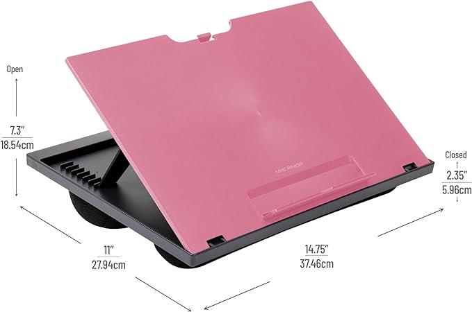 Mind Reader Anchor Collection Adjustable Portable Laptop Desk with Built-in Cushions - Pink