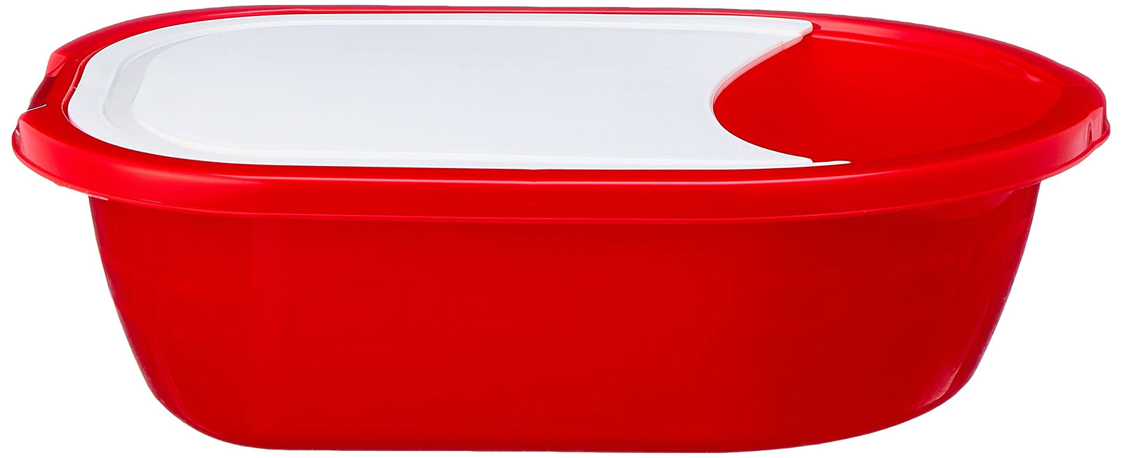 Cutting Board With Plastic Urine Vegetable Cutting (34.5 * 25.5 * 11cm) - White*Red