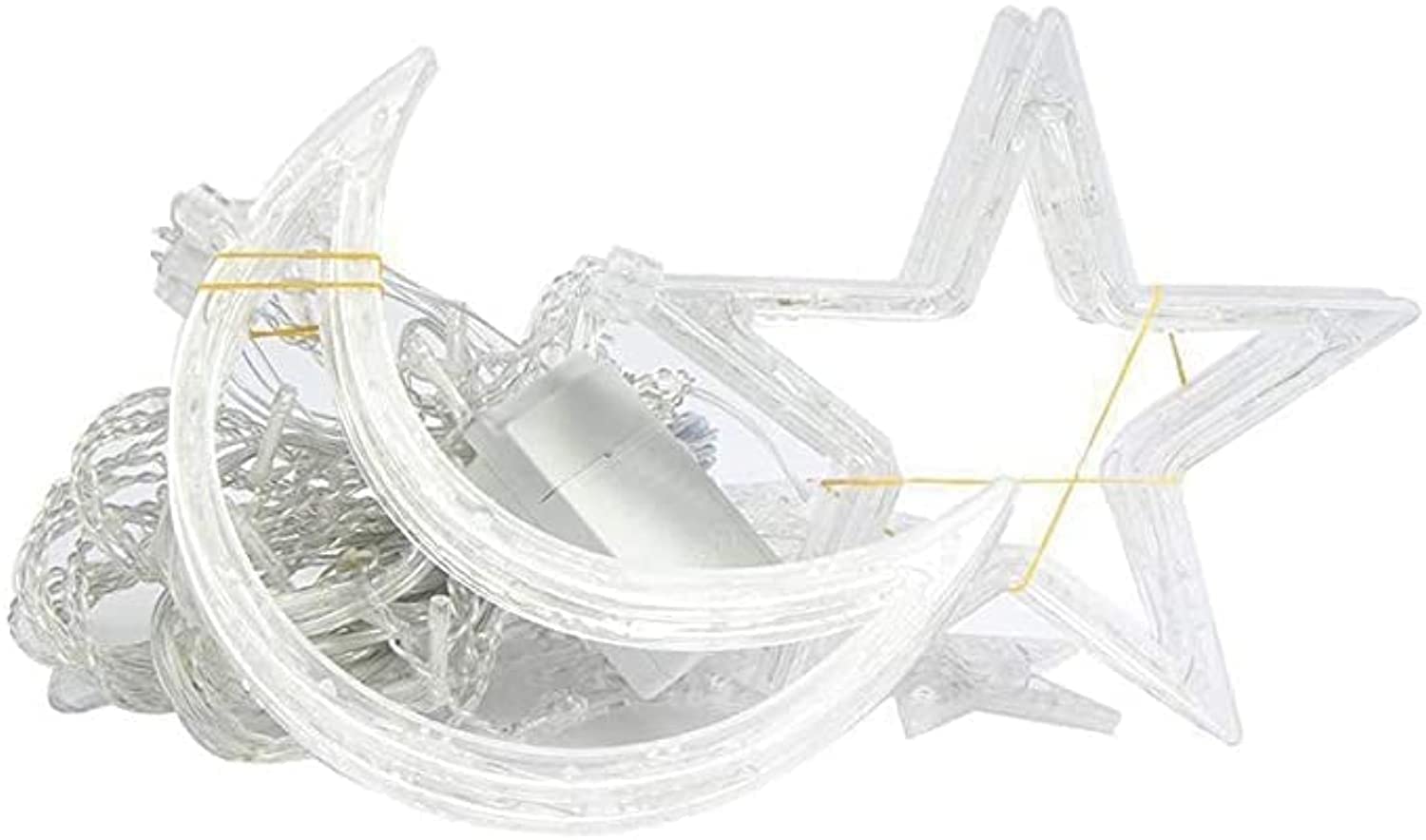 Showay Ramadan Decoration Lights, Moon And Stars And Serial Lights, 3.5M Ramadan Lights, Yellow, Lc-138Lght-1