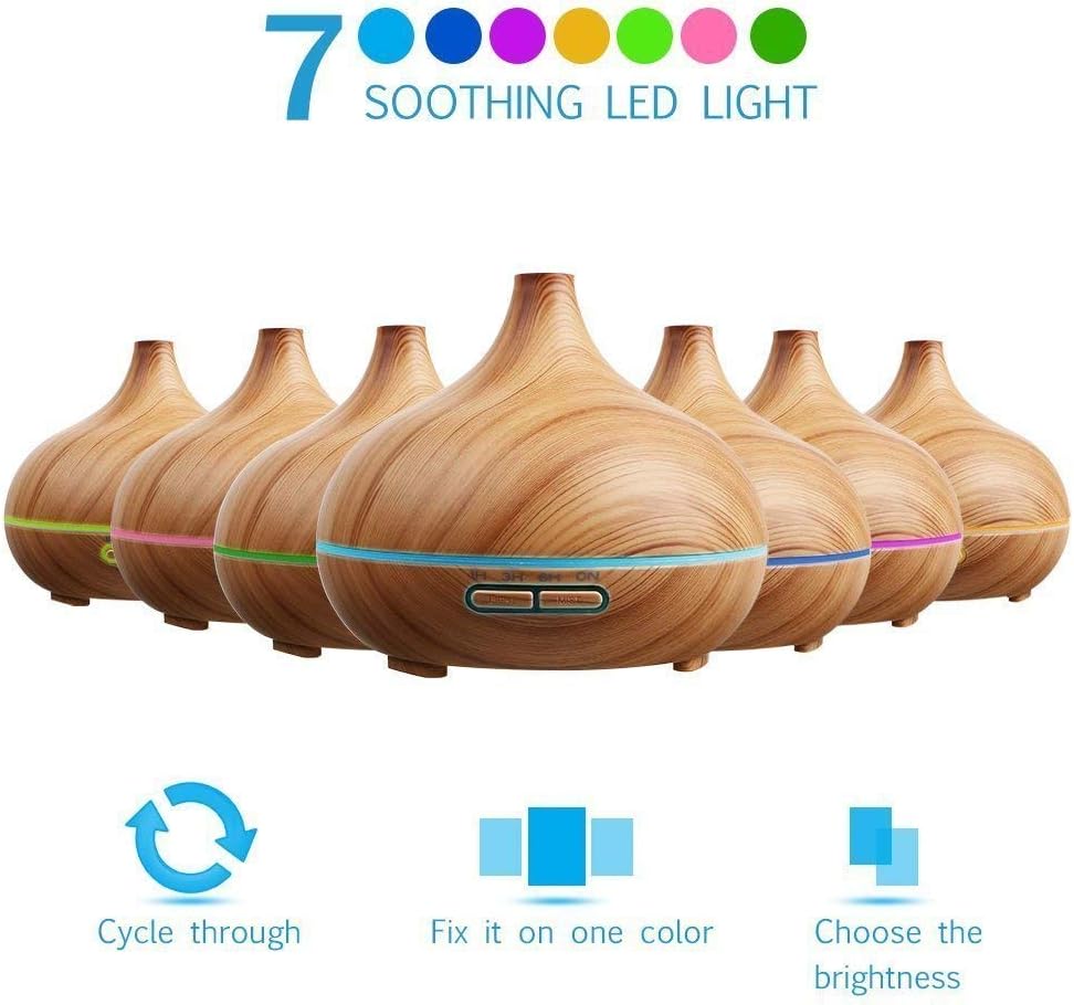 SKY TOUCH Essential Oil Diffuser - 550ml with 4 Timer Settings and Auto Shut-Off