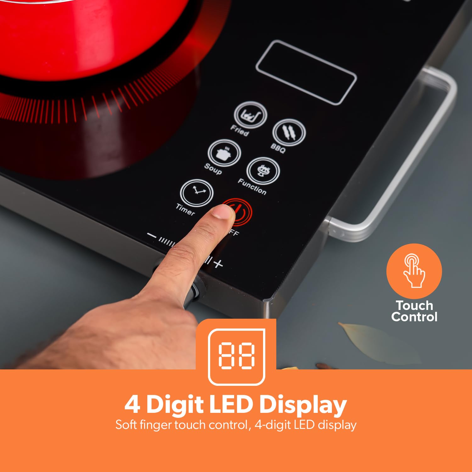 Dig Infrared Cooker 2000W Digital Infrared Cooker GIC6920|Elegant Design, Fireproof material, Stainless steel body| Overheat protection, high & low voltage protection
