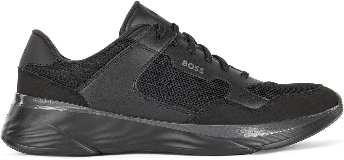 BOSS Men's Dean_Runn_memx Sneaker, Black, 40 EU