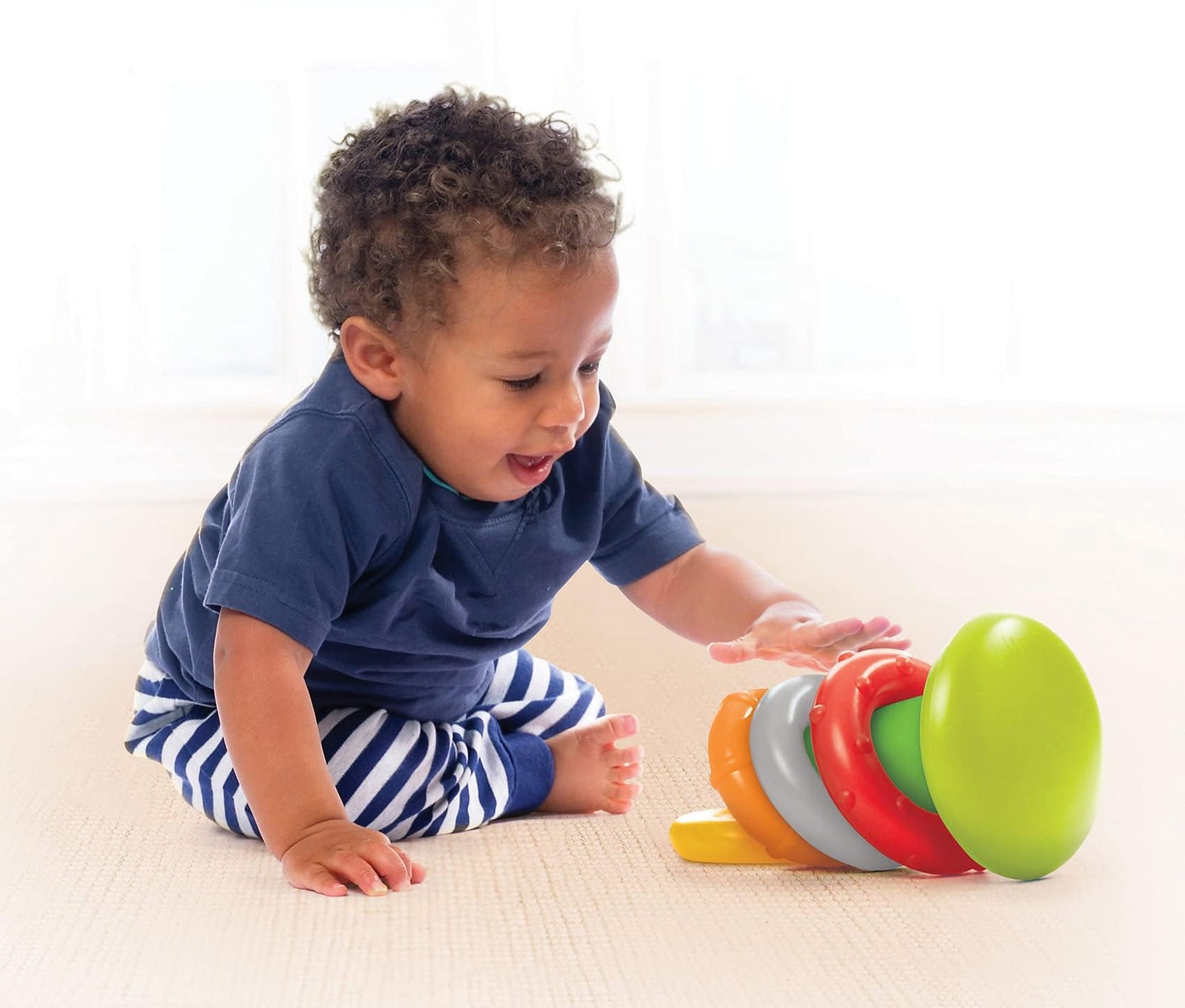 Infantino Rock'N Stack Rings Baby Activity , Learning & Developing Toys, Multicolor, Rock'N Stack Rings, Large