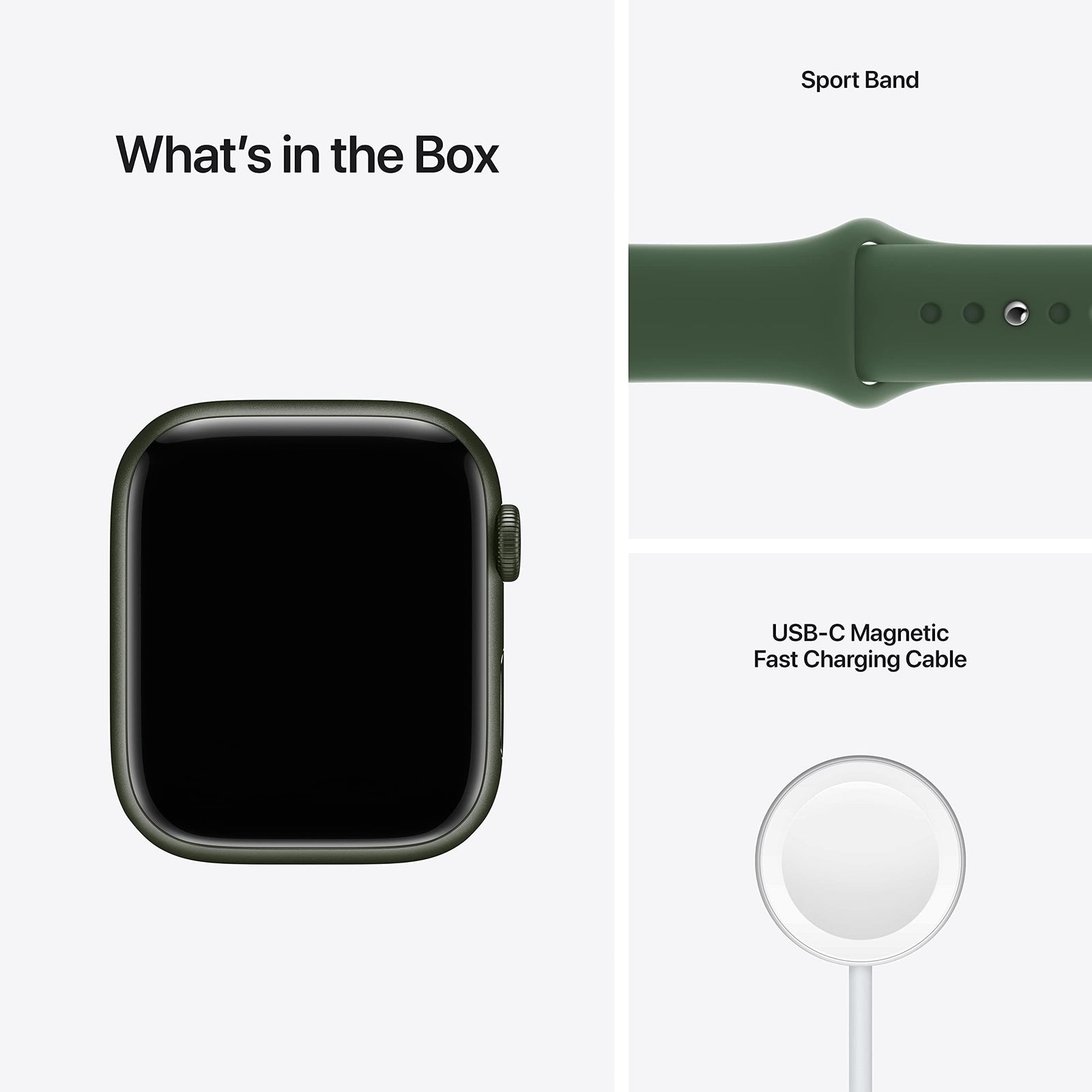 Apple Watch Series 7 (GPS, 45mm) Smart watch - Green Aluminium Case with Clover Sport Band - Regular. Fitness Tracker, Blood Oxygen & ECG Apps, Always-On Retina Display, Water Resistant