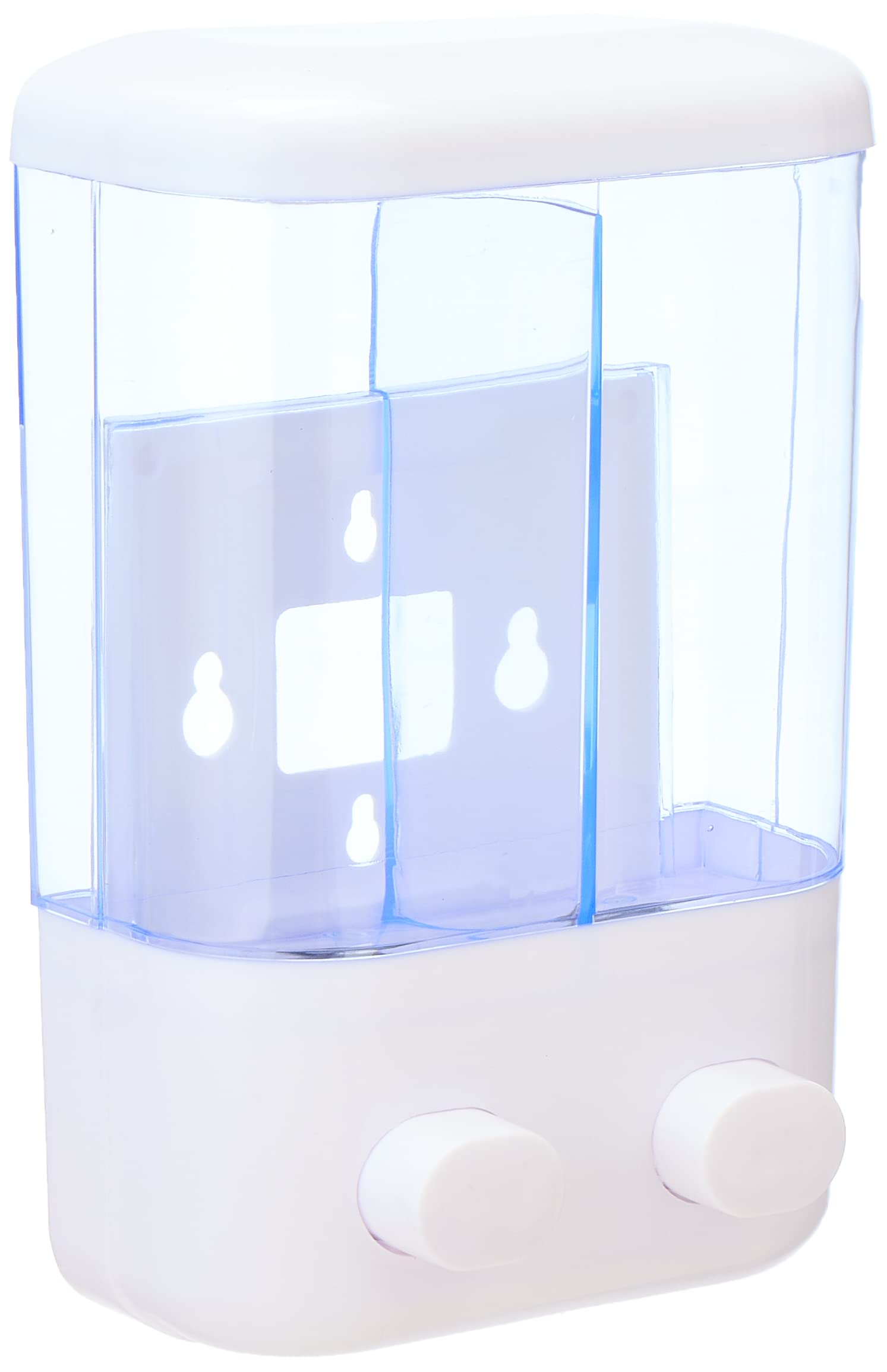 Double Clear Plastic Soap Dispenser (500ml * 2) - White