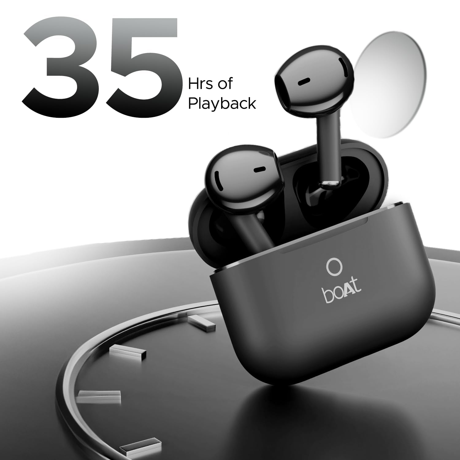 boAt Airdopes Alpha TWS Earbuds with upto 35 Hours Playback, ASAP Charge, BEAST Mode, boAt Signature Sound, ENx Technology, IPX5(Jet Black)