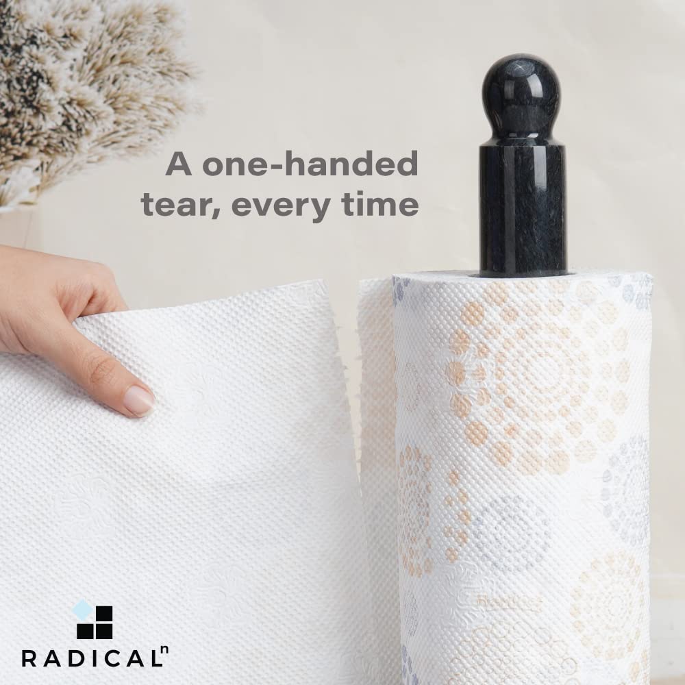 RADICALn Paper Towel Holder Black Handmade Marble Kitchen Towels Rack Paper Roll Holder Stand - Wrapping Paper Holder Towel - Hand Towel Rack Holder