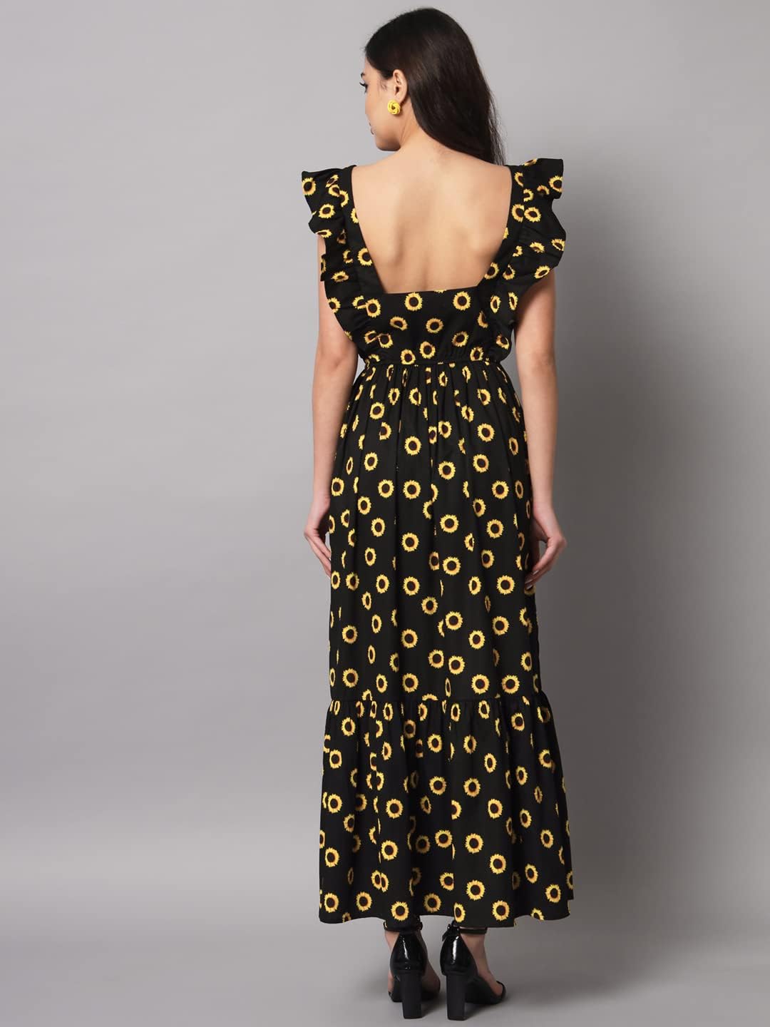 Styleville,Long Printed Maxi Flare Dress