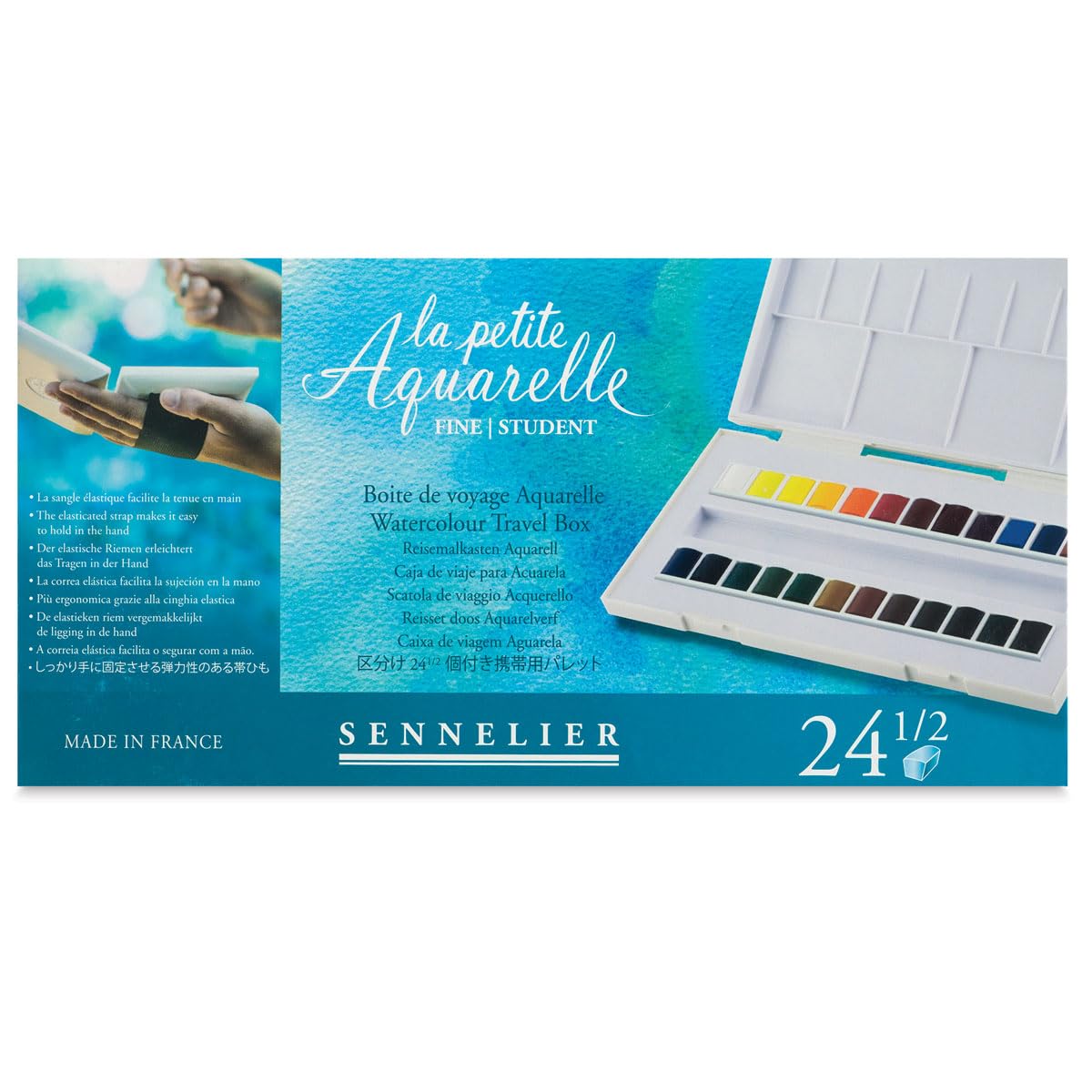 SENNELIER, La Petite Aquarelle Watercolor Sets, 24-Color Half Pan Set, Multicolor