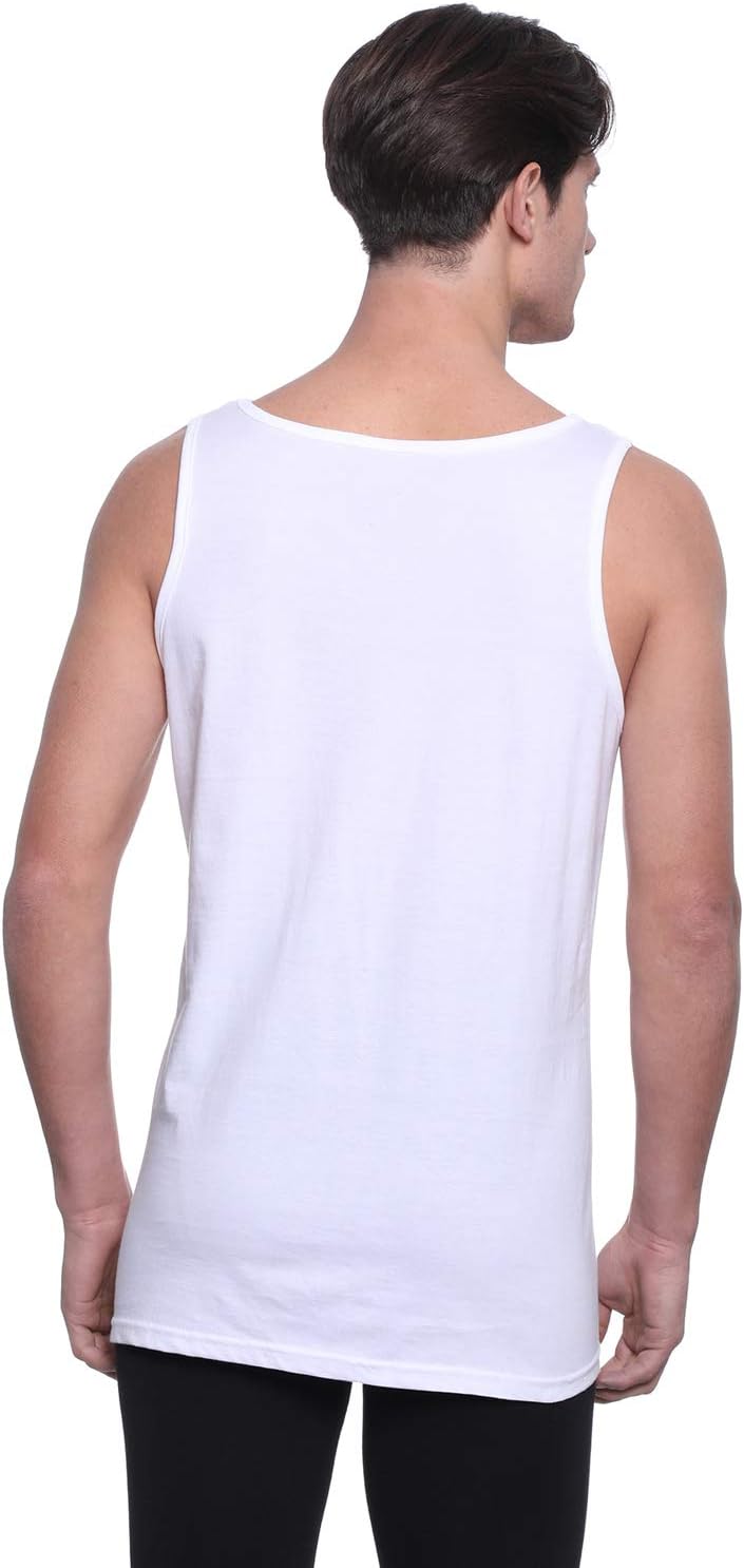 Dice DMTop119 Mens Set of 3 Cotton Round Neck Sleeveless Undershirt - White