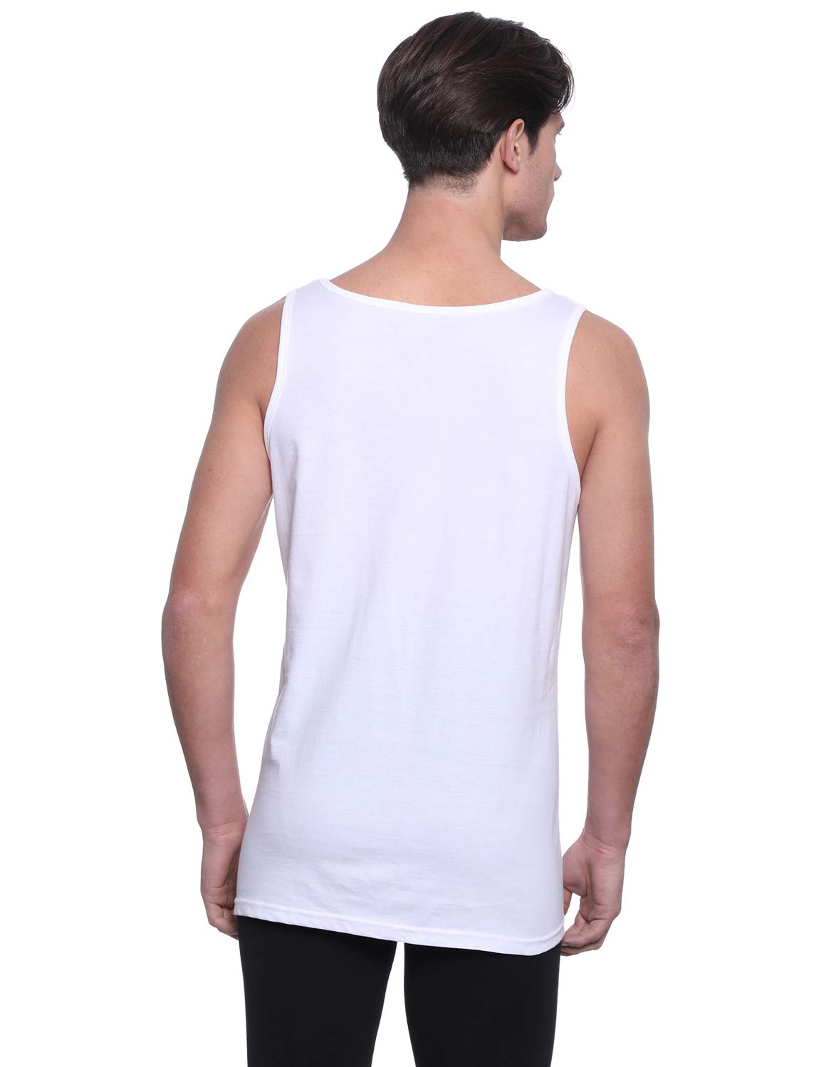 Dice DMTop119 Mens Set of 3 Cotton Round Neck Sleeveless Undershirt - White