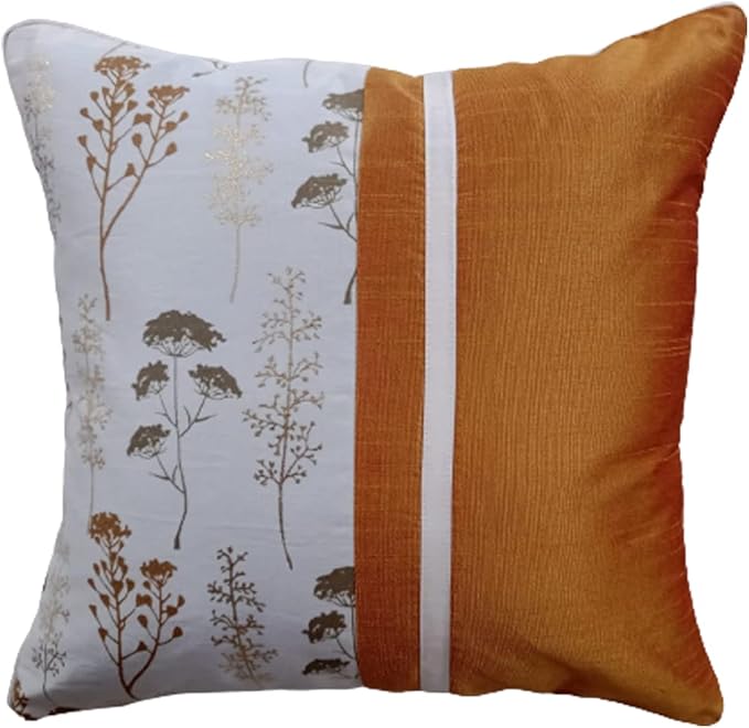 Home Town Print Polyester Orange/Grey Cushion With Filler,40X40Cm