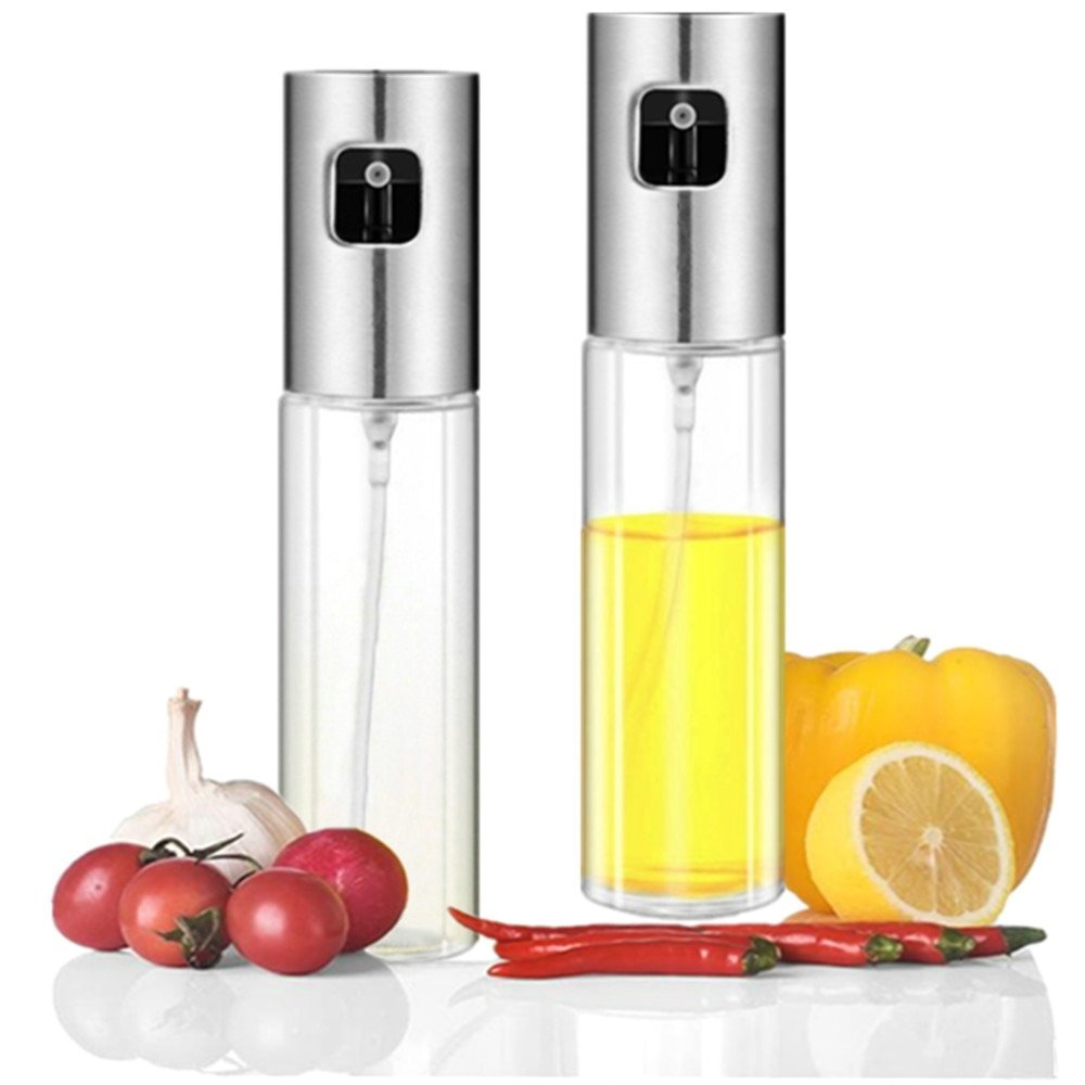 Olive Oil Sprayer, Food-grade Glass Oil Spray Bottle Oil Misters Vinegar Bottle Oil Dispenser for Cooking, Salad, BBQ, Kitchen Baking, Roasting, 3.42-ounce Capacity