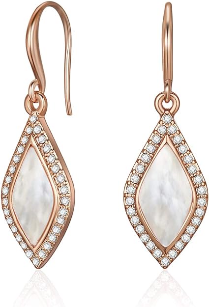 Mestige Women's Carissa Rose Gold Plated Dangle Earrings with Swarovski Crystals - MSER3332