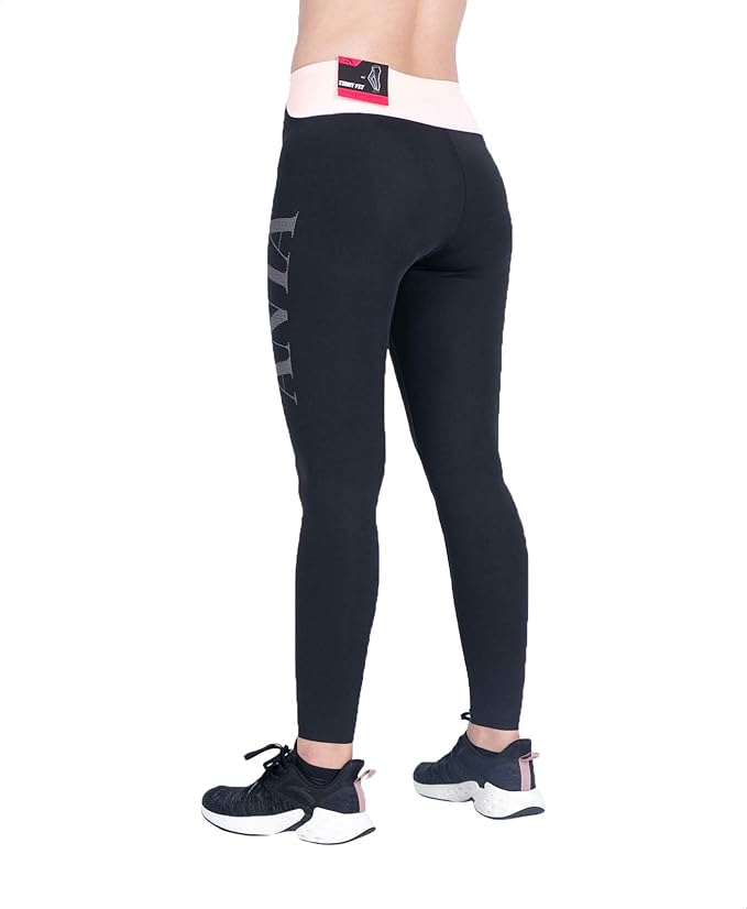 Anta Side Logo Print Slim-Fit Elastic Waist Training Sport Leggings for Women