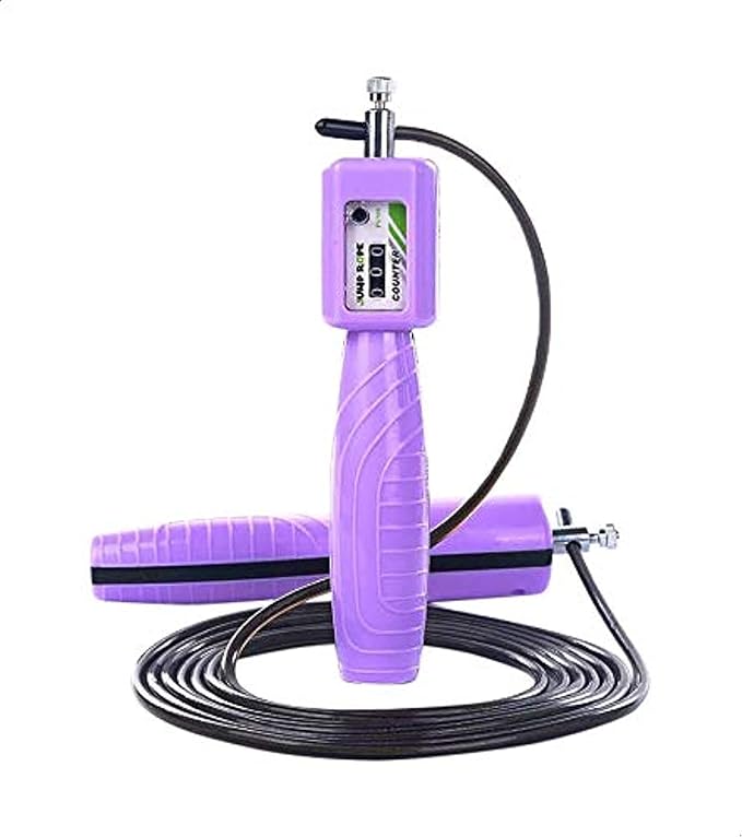 ANGTOP AT0526 Steel Wire Jump Rope with Counter - Purple