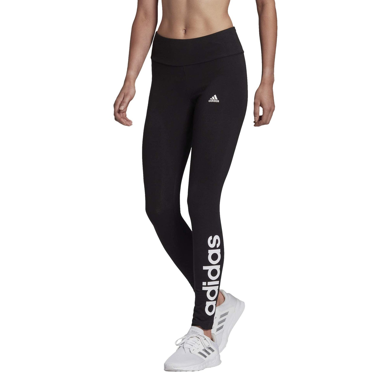 Adidas womens ESSENTIALS HIGH-WAISTED LOGO LEGGINGS Tights , black-white , m