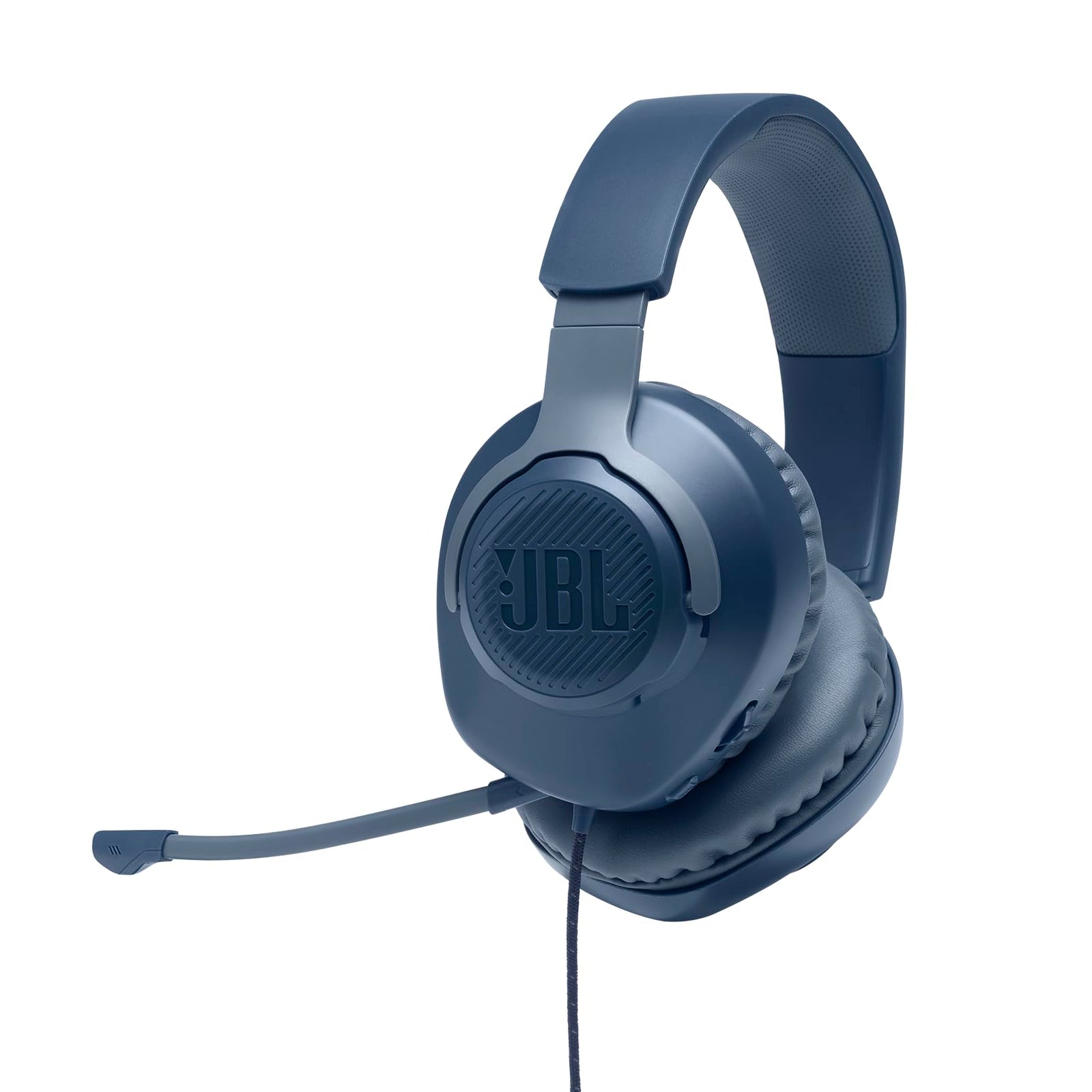 JBL Quantum 100 Wired Over-Ear Gaming Headset With A Detachable Voice-Focus Boom Mic, Quantumsound Signature, Lightweight Headband, Memory Foam Ear Cushion, Pc And Gaming Console Compatible - Blue